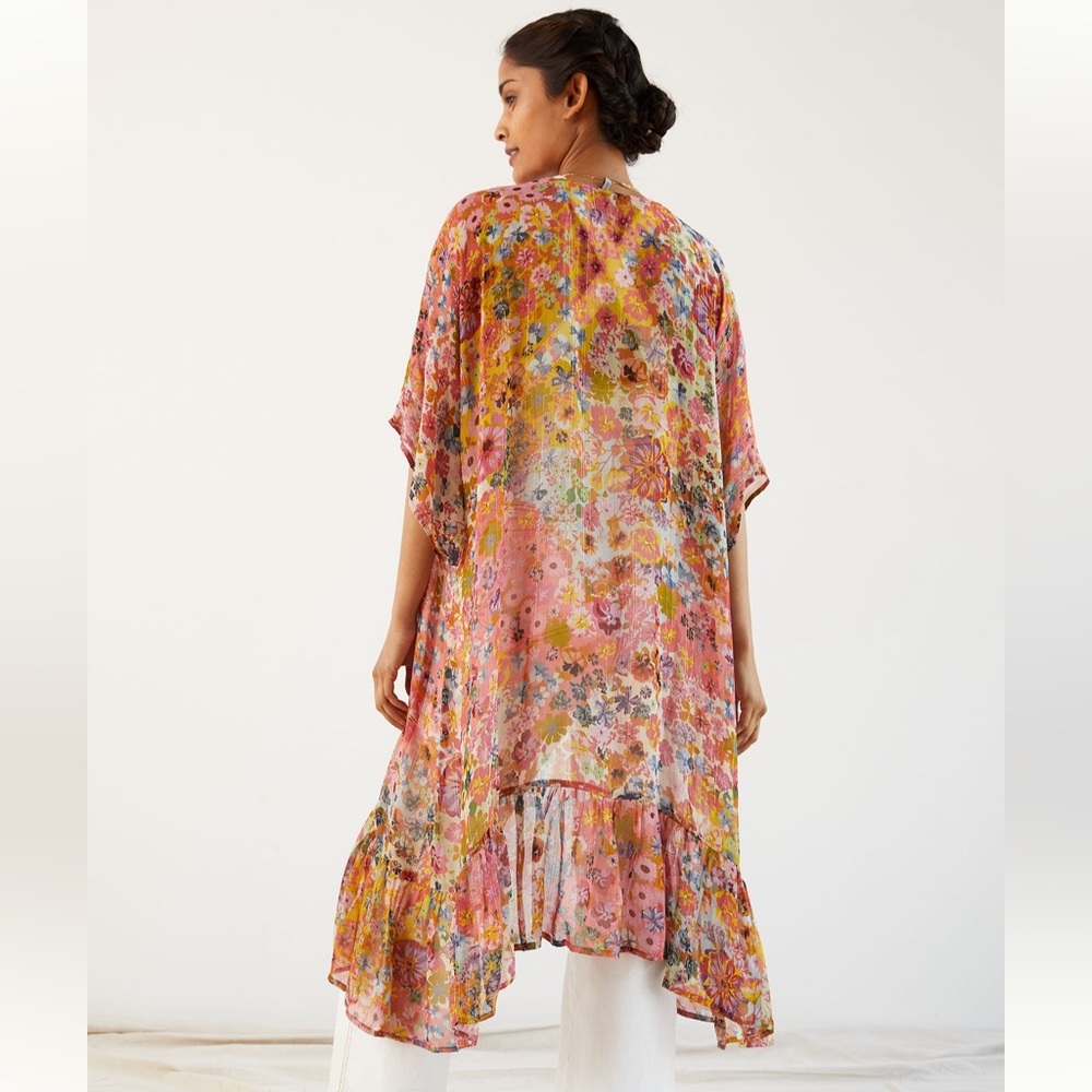 Blank NYC Floral Shimmer Kimono